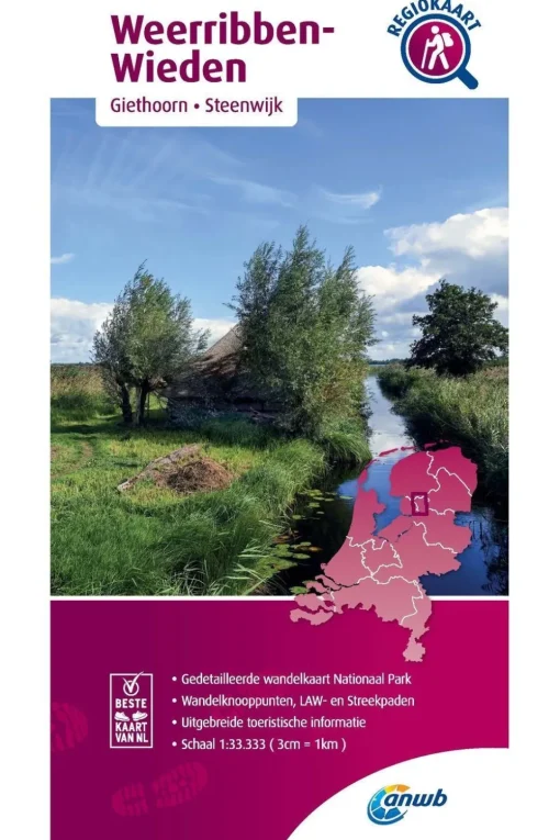 ANWB Weerribben-Wieden wandelregiokaart