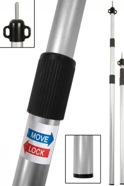 Bo-Camp Tentstok Spanstok Luifel Telescopisch 3-Delig 106/280 Cm
