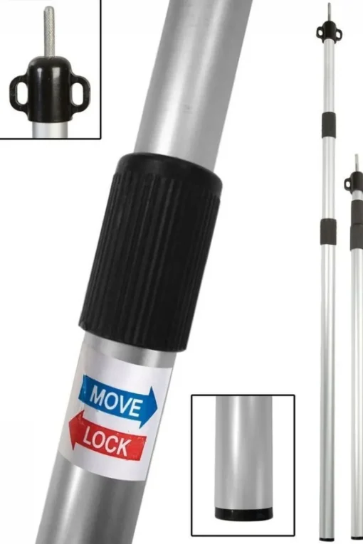 Bo-Camp Tentstok Spanstok Luifel Telescopisch 3-Delig 106/280 Cm