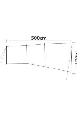 Bo-Camp Voortent  Windscherm - Brendan - 3-Vaks - 5x1,4 Meter