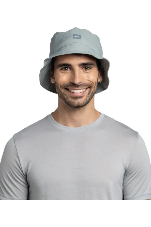 Buff Hoed Adventure Bucket Hat Solid Flint