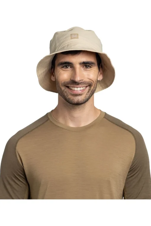 Buff Hoed Adventure Bucket Hat Solid Sand