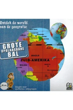 Caly Toys Opblaasbare wereldbol 50 cm politiek maxi