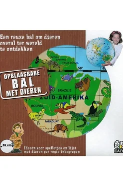 Caly Toys Opblaasbare wereldbol 50 cm dieren maxi