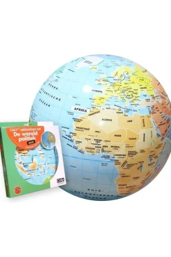 Caly Toys Opblaasbare wereldbol 42 cm wereld politiek