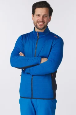 CMP Fleece Man Ski Full Zip Striped Stretch Fleece
