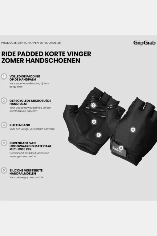 GripGrab Handschoenen Gripgrab Ride Rc Max Padded Short Finger Summer Gl