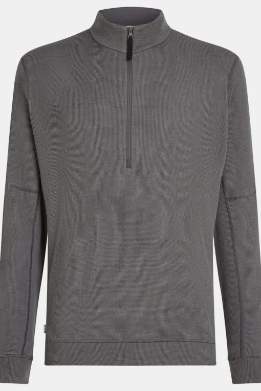 icebreaker Fleece M Mer 260 Waffle Knit Wander Ls Half Zip