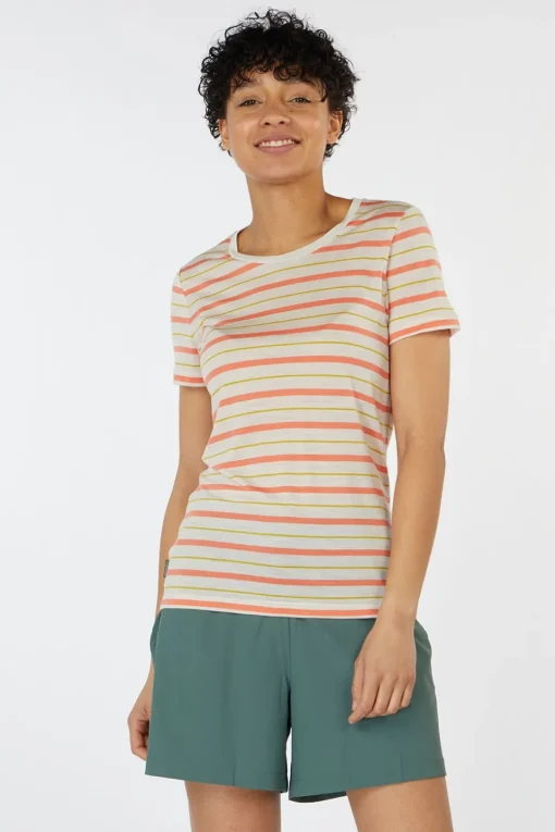icebreaker W Wave Ss Tee Stripe