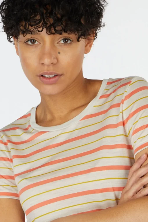 icebreaker W Wave Ss Tee Stripe
