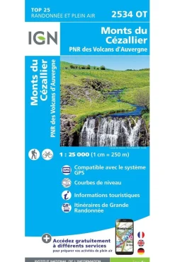 IGN Monts du Cézallier PNR des Volcans d'Auvergne gps