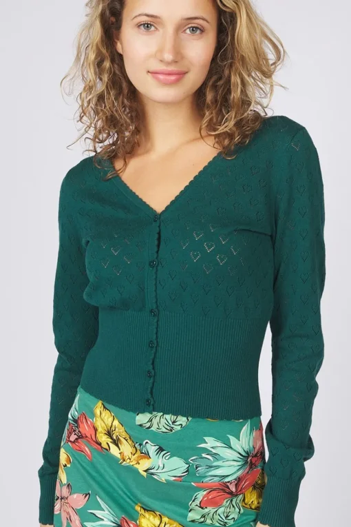 King Louie Cardigan V Heart Ajour Bci