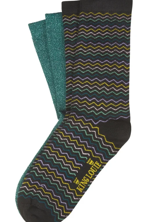 King Louie Sokken Socks 2-Pack Wavy