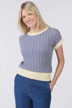 King Louie Trui Boatneck Top Tide