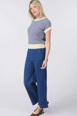 King Louie Trui Boatneck Top Tide