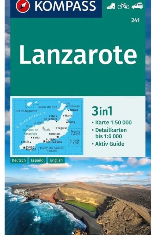 KOMPASS Boek Lanzarote 241 Gps Kompass +Ag