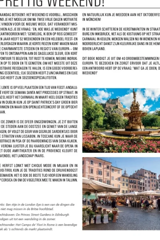 Kosmos Boek Weekend Escapes - 40 Unieke Stedentrips In Europa