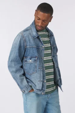 Levi's Jas Type 2 Trucker Med Indigo - Worn In