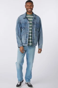 Levi's Jas Type 2 Trucker Med Indigo - Worn In