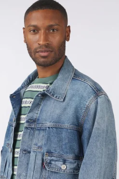 Levi's Jas Type 2 Trucker Med Indigo - Worn In