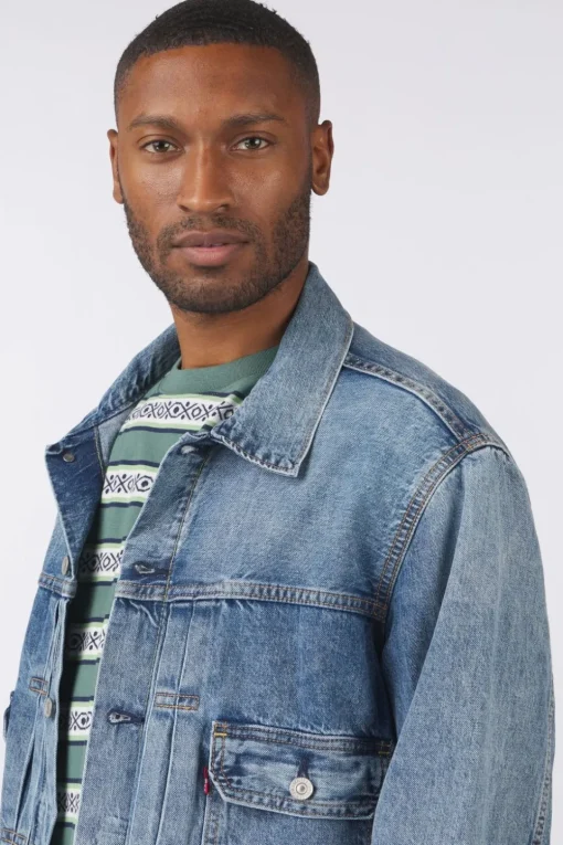 Levi's Jas Type 2 Trucker Med Indigo - Worn In