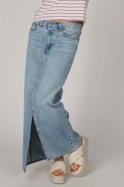 Levi's Rok Ankle Column Skirt Med Indigo - Worn In
