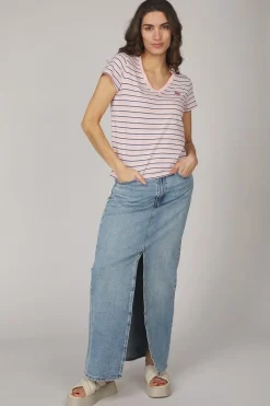 Levi's Rok Ankle Column Skirt Med Indigo - Worn In