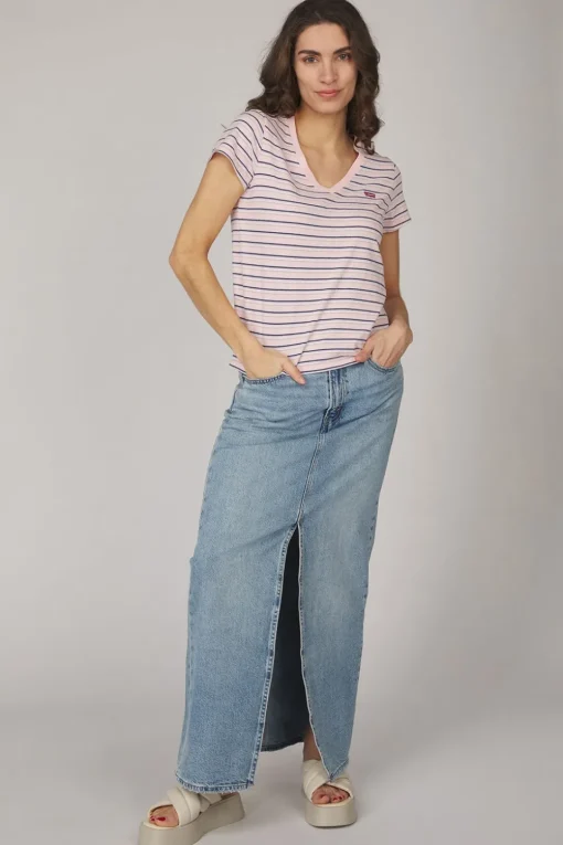 Levi's Rok Ankle Column Skirt Med Indigo - Worn In