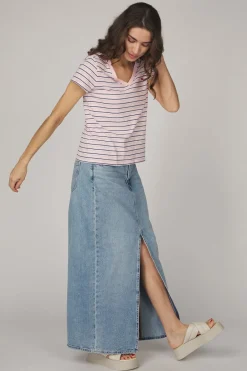 Levi's Rok Ankle Column Skirt Med Indigo - Worn In