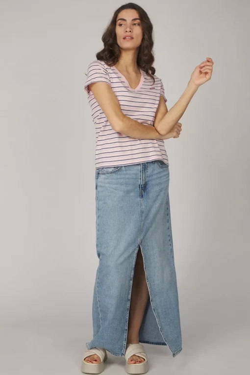 Levi's Rok Ankle Column Skirt Med Indigo - Worn In