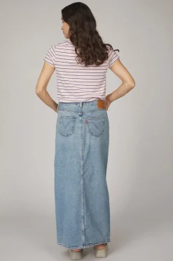 Levi's Rok Ankle Column Skirt Med Indigo - Worn In