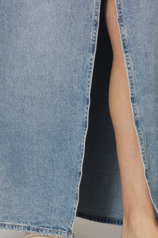 Levi's Rok Ankle Column Skirt Med Indigo - Worn In