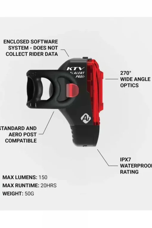 Lezyne Fietsverlichting Ktv Pro+ Ai Alert Rear