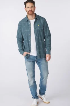 Lyle & Scott Hemd Houndstooth Check Flannel Vintage