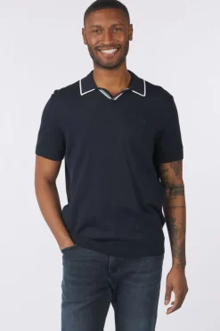 Lyle & Scott Polo Tipped Knitted Open Collar Tonal