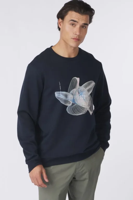 Lyle & Scott Trui 3D Line Graphic Crew Neck Legacy