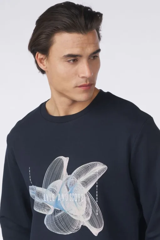 Lyle & Scott Trui 3D Line Graphic Crew Neck Legacy