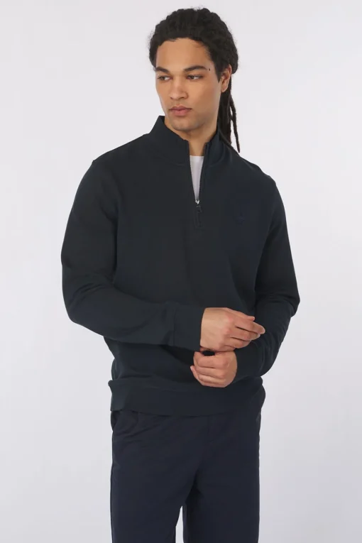 Lyle & Scott Trui Superfine Quarter Zip Tonal