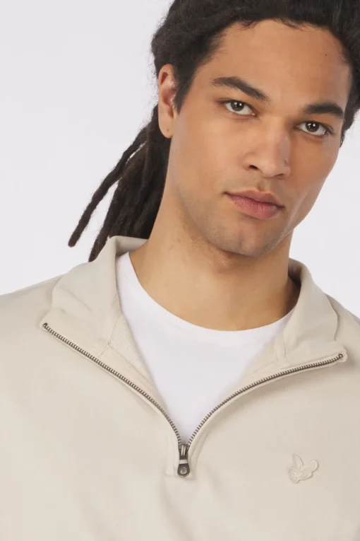 Lyle & Scott Trui Tonal Eagle Quarter Zip Sweat Tonal Eagle