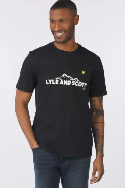 Lyle & Scott T-Shirt Mountain Outline Graphic Graphics