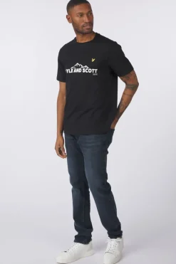 Lyle & Scott T-Shirt Mountain Outline Graphic Graphics