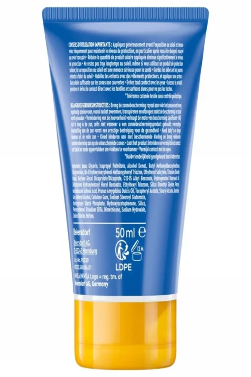Nivea Zonnebescherming Spf50+ 50Ml Zonnemelk Pocket Size Kids
