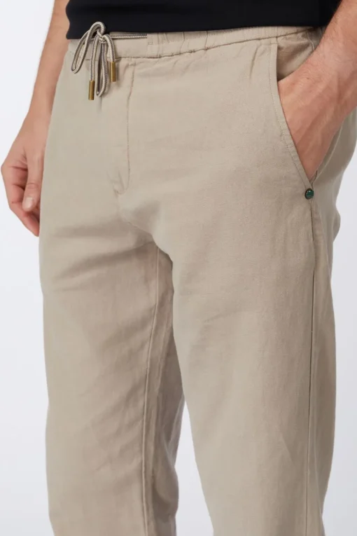 No Excess Broek Pants With Linen Garment Dyed