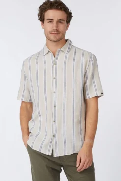 No Excess Hemd Shirt Dobby Vertical Stripe With Linen