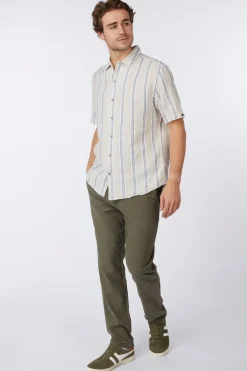No Excess Hemd Shirt Dobby Vertical Stripe With Linen