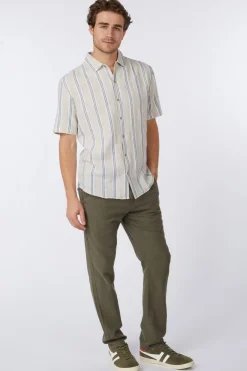 No Excess Hemd Shirt Dobby Vertical Stripe With Linen