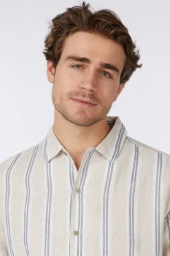 No Excess Hemd Shirt Dobby Vertical Stripe With Linen