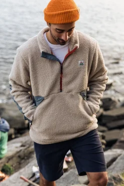 Passenger Clothing ltd Fleece Mens Muse Polar Lined Sherpa 1/4 Zip