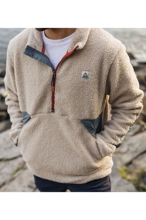 Passenger Clothing ltd Fleece Mens Muse Polar Lined Sherpa 1/4 Zip