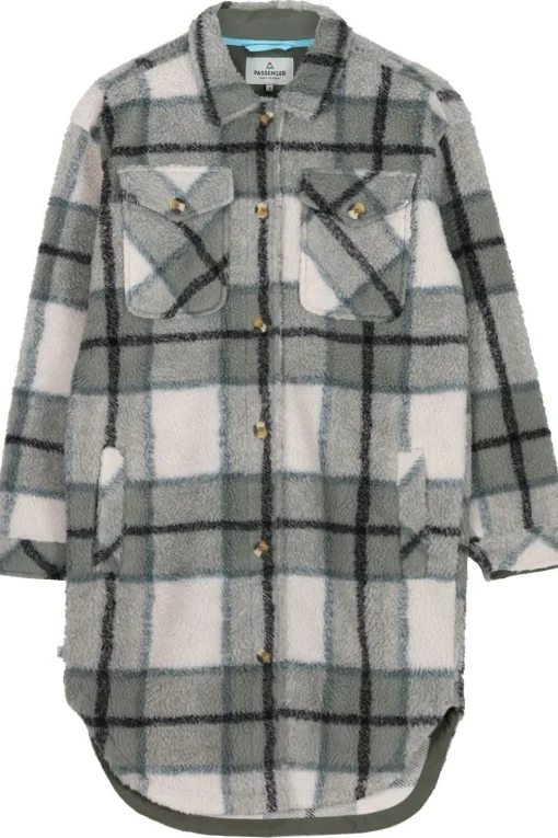 Passenger Clothing ltd Fleece Cloudy Recycled Sherpa Longline Fleece Shirt
